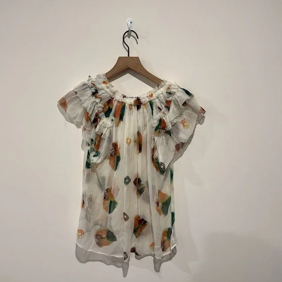 NEW • Ulla Johnson • Women’s Marilyn Blouse Printed
White / Brown 2 / Small - Picture 4 of 4